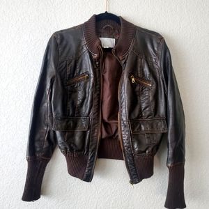 Brown faux leather jacket